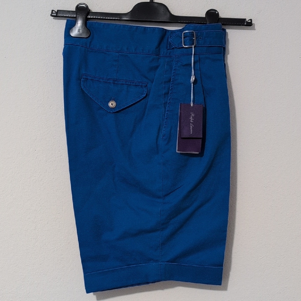 Ralph Lauren Blue Flat Front Tailored Chino Shorts.